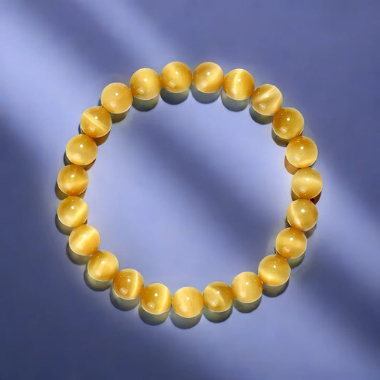 (Golden Light Protection) Natural Gold Tiger’s Eye Bracelet (Universal Bead Design)