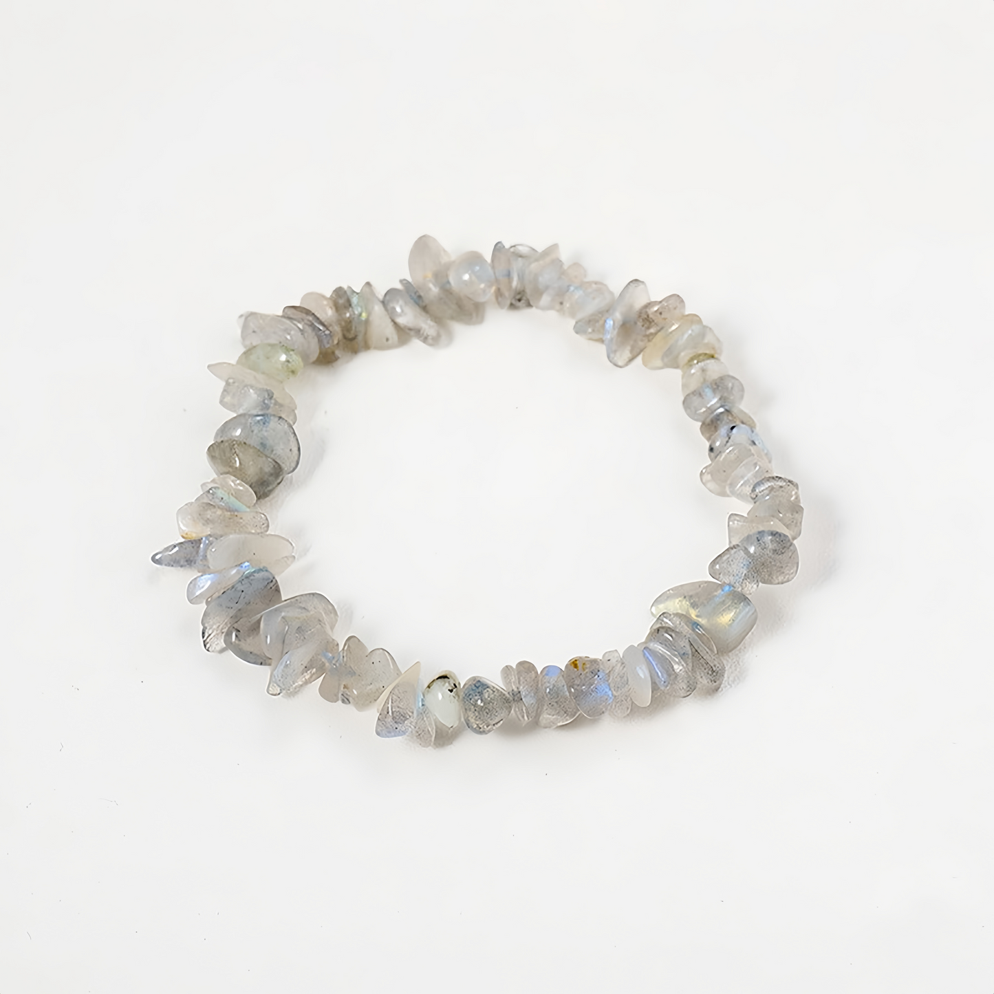 (Vibrant Energy) Natural Crystal Chip Stretch Bracelet (Agate Chips)