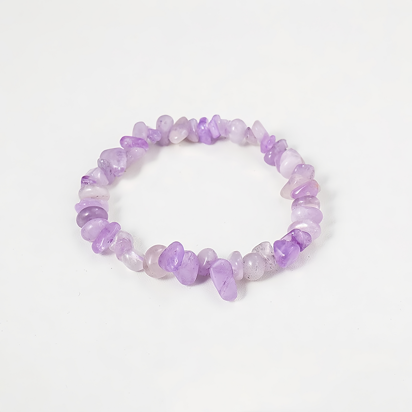 (Vibrant Energy) Natural Crystal Chip Stretch Bracelet (Agate Chips)