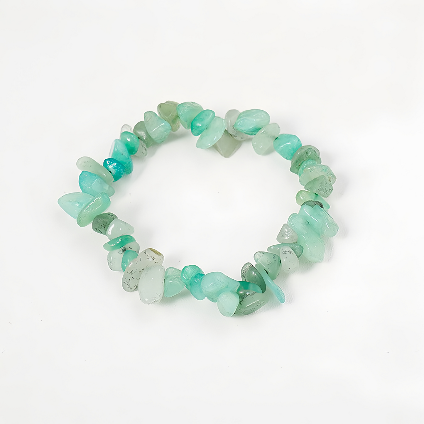 (Vibrant Energy) Natural Crystal Chip Stretch Bracelet (Agate Chips)