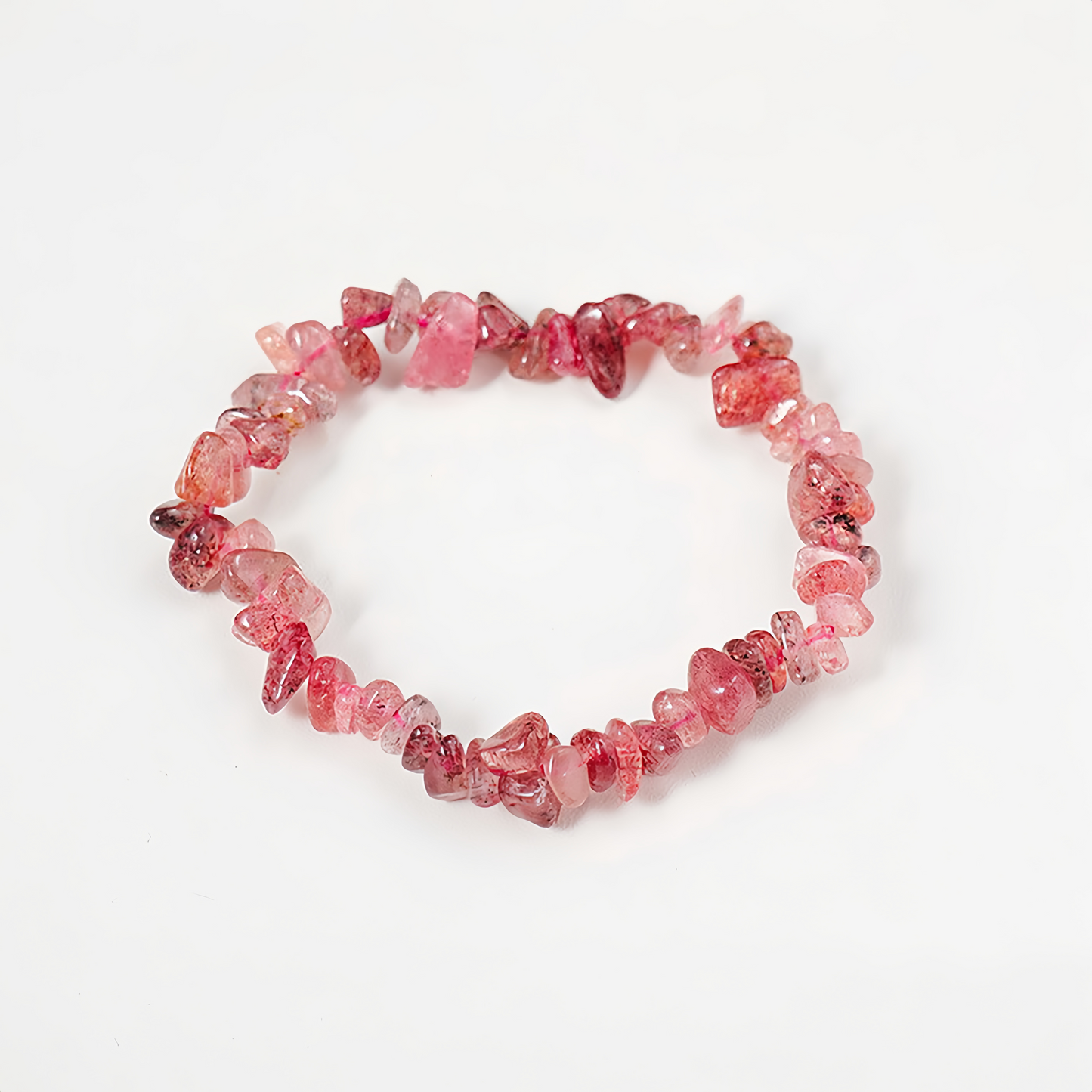 (Vibrant Energy) Natural Crystal Chip Stretch Bracelet (Agate Chips)