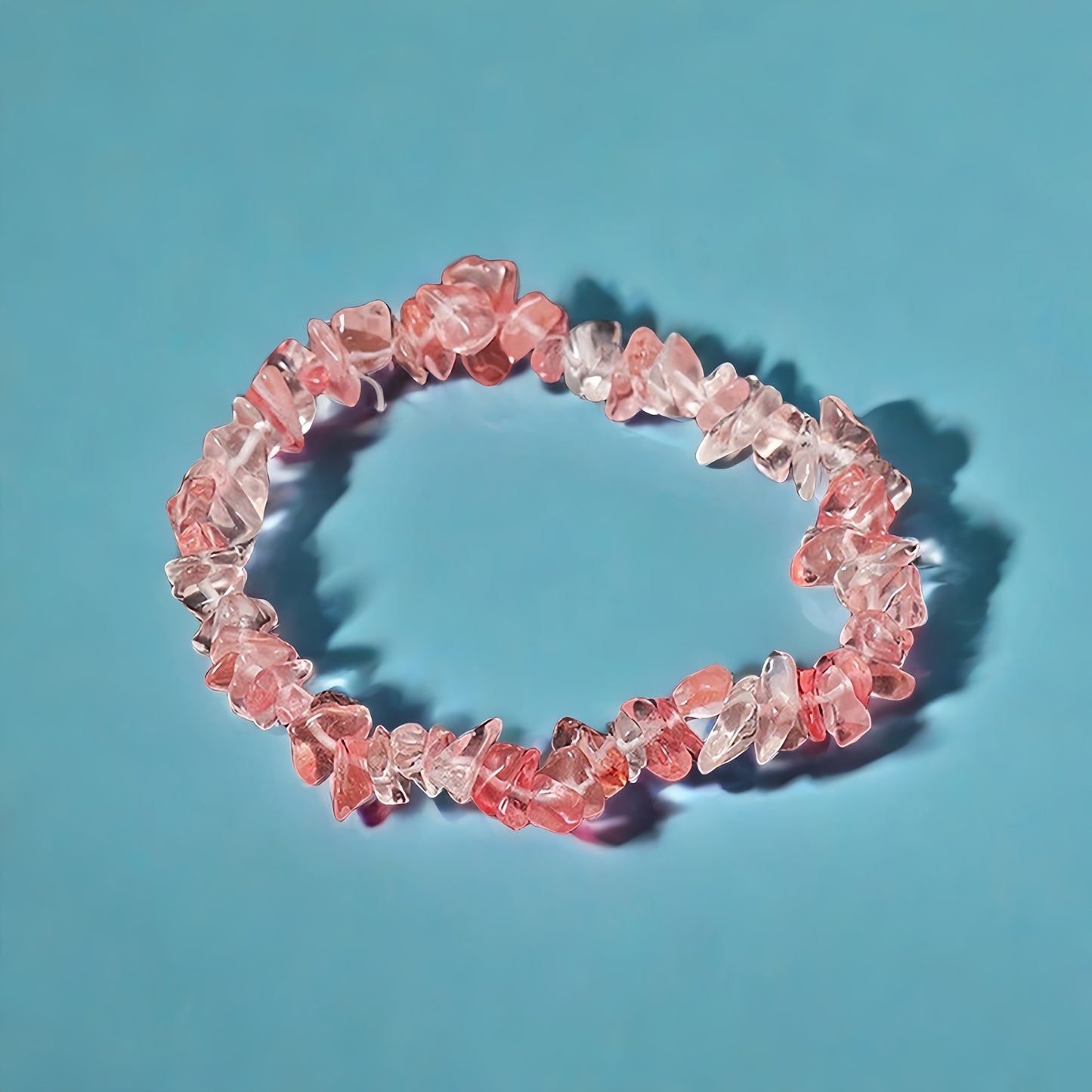 (Vibrant Energy) Natural Crystal Chip Stretch Bracelet (Agate Chips)