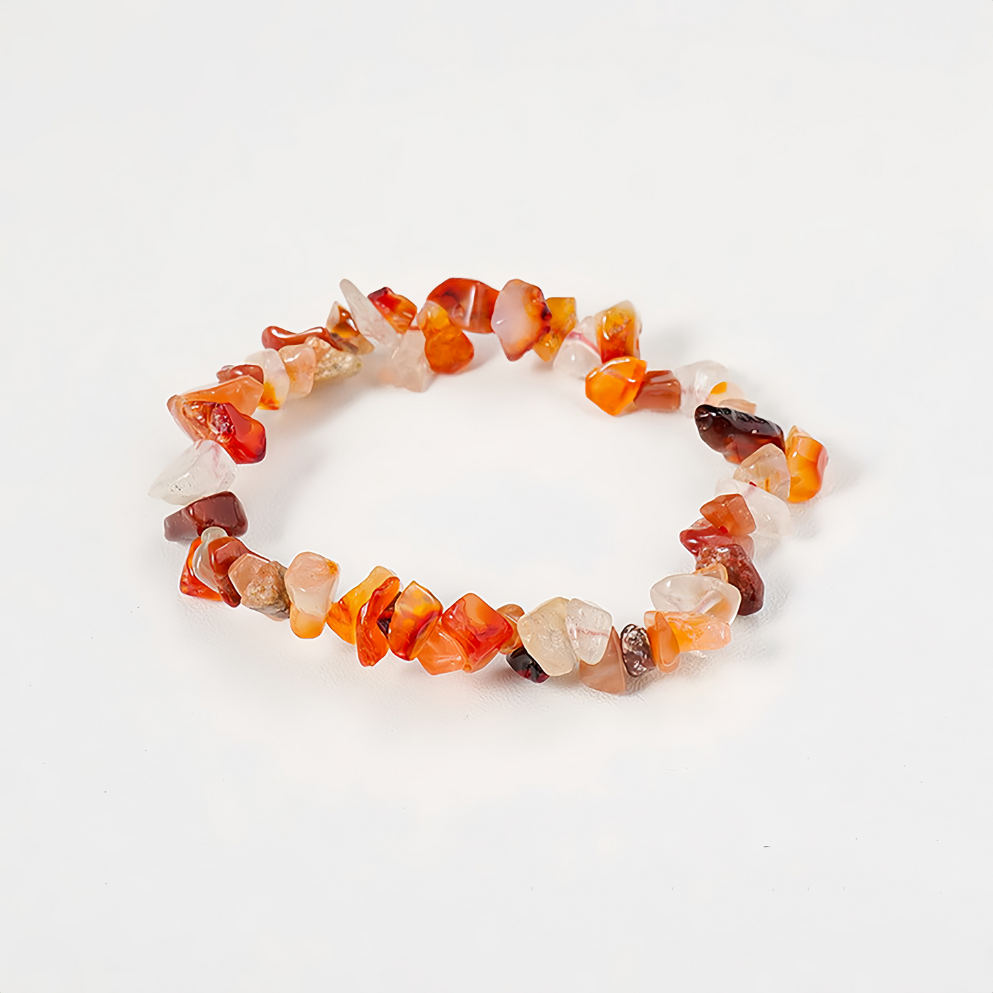 (Vibrant Energy) Natural Crystal Chip Stretch Bracelet (Agate Chips)