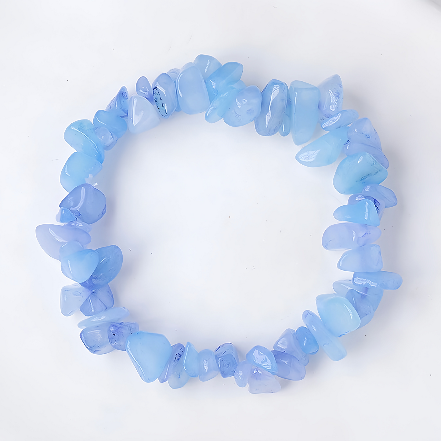 (Vibrant Energy) Natural Crystal Chip Stretch Bracelet (Agate Chips)