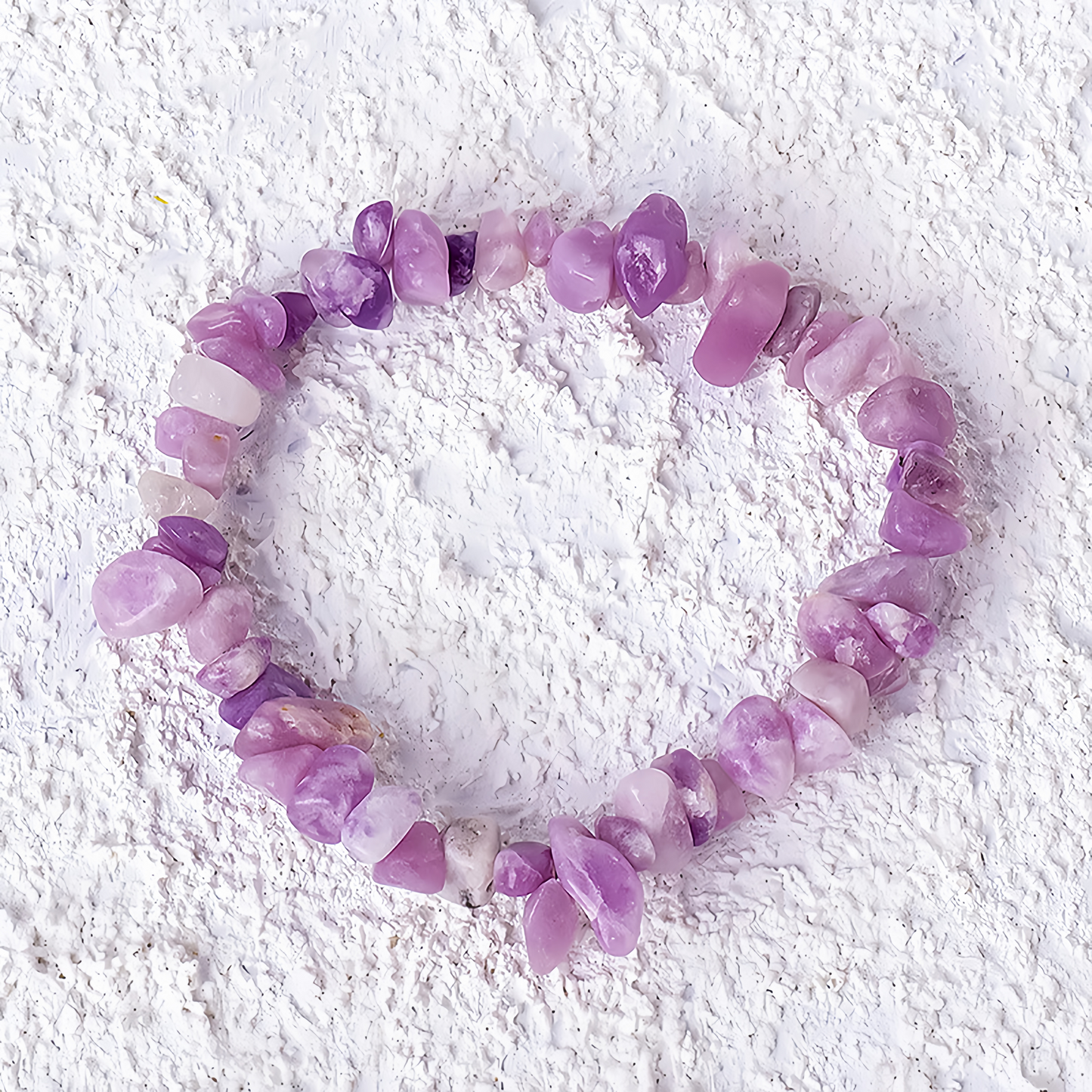 (Vibrant Energy) Natural Crystal Chip Stretch Bracelet (Agate Chips)