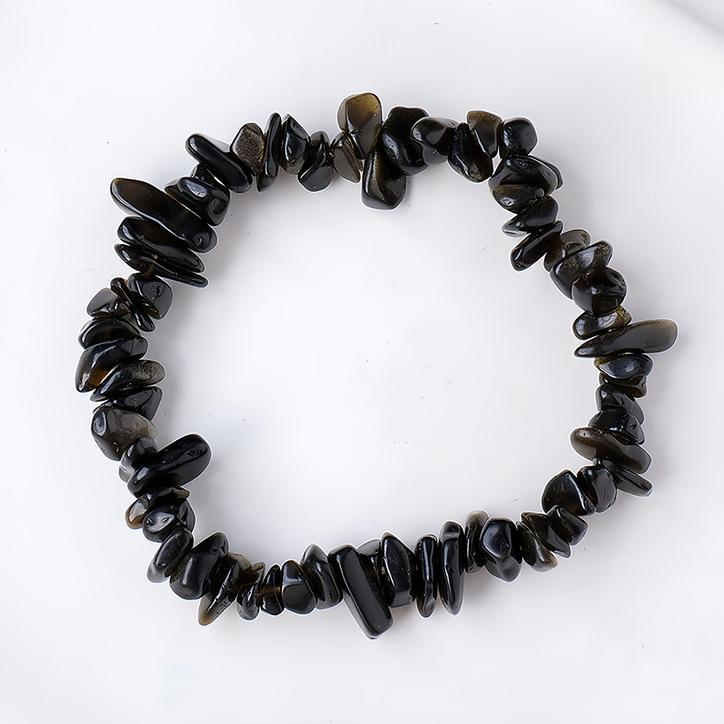 (Vibrant Energy) Natural Crystal Chip Stretch Bracelet (Agate Chips)