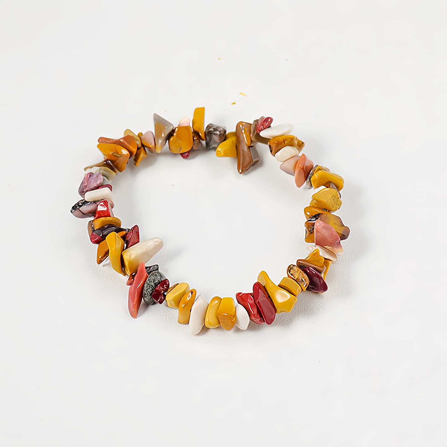 (Vibrant Energy) Natural Crystal Chip Stretch Bracelet (Agate Chips)