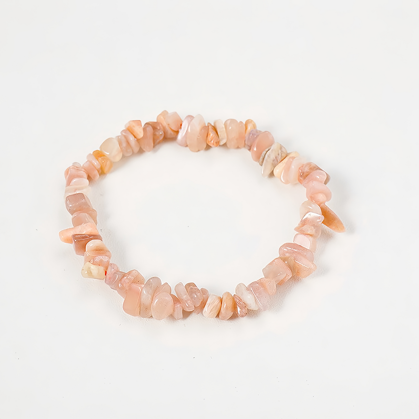 (Vibrant Energy) Natural Crystal Chip Stretch Bracelet (Agate Chips)