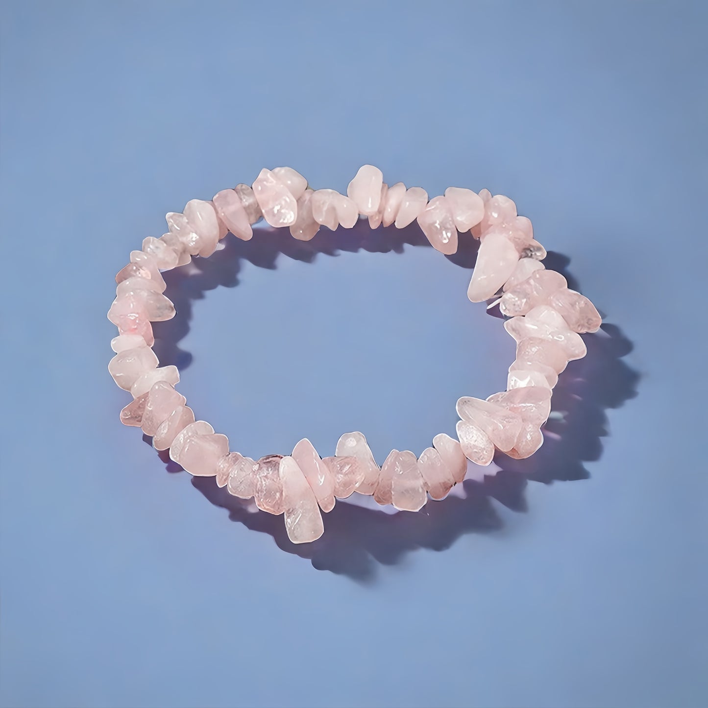 (Vibrant Energy) Natural Crystal Chip Stretch Bracelet (Agate Chips)