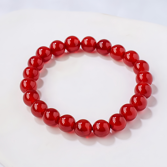 (Red Guardian) Natural Red Agate Energy Bracelet (Couple Crystal Beads)